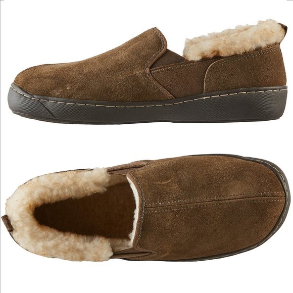 mens sherpa lined slippers
